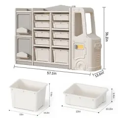 1 Kids Toys Storage Organizer, Grey