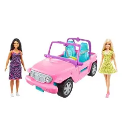 Barbie Doll & Friend with Vehicle - Jeep & Two Barbie Dolls