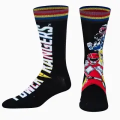 Odd Sox, Power Rangers Split, Funny Novelty Socks, Adult, Large