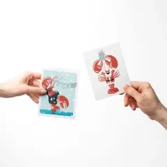 Joy to The World, Lobster Santa, Santa Fisherman Winter/Holiday/Christmas Greeting Card Pack Sets (3 ct, Assorted) by Ramus & Co