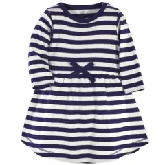 Touched by Nature Baby and Toddler Girl Organic Cotton Long-Sleeve Dresses 2pk, Coral Rose