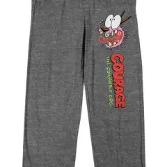 Courage The Cowardly Dog With Logo Men's Heather Gray Sleep Pajama Pants