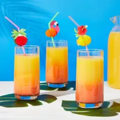 Blue Panda 100 Pack Tropical Hawaiian Straws for Summer Party Favors, Cocktails Dinner