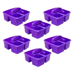 Storex Small Caddy, Purple, Pack of 6