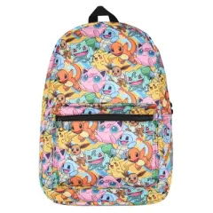 Pokemon Backpack Sublimated Character Laptop School Travel Backpack Multicoloured