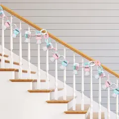 Big Dot of Happiness Baby Gender Reveal - 90 Chain Links and 30 Paper Tassels Decoration Kit - Team Boy or Girl Party Paper Chains Garland - 21 feet