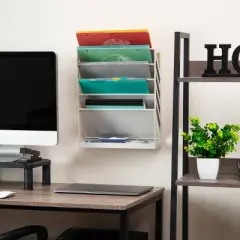 Mind Reader 5-Tier Vertical File Storage Desktop Organizer Plastic