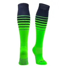 Mk Socks Breaker Fade Baseball Football Soccer Knee High Socks - Navy Neon Green