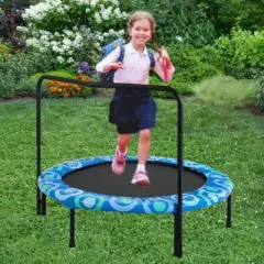 NAYSAYE Trampoline for Kids 3-7 with High-Quality Bungee, Indoor and Outdoor Fun for Safe Play, Blue, 48.03"*48.03"*10.24"