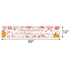 Big Dot of Happiness Girl Little Pumpkin - Fall Baby Shower Decorations Party Banner