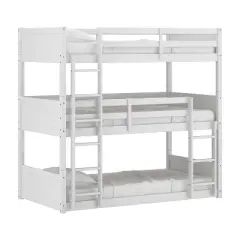 Twin Capri Wood Triple Bunk Bed White - Hillsdale Furniture