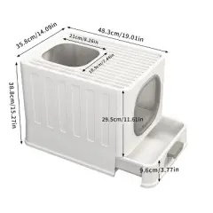 Artloge Extra Large Anti-Splashing Cat Litter Box Portable Enclosed Cat Toilet with Front & Top Entry & Scoop & Lid Drawered