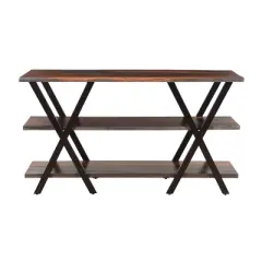 Sierra Ii Console Table with Black Legs Brown - Treasure Trove Accents