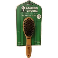 Bamboo Groom Oval Boar Bristle Brush (Small/Medium)