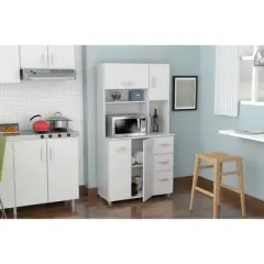 5 Shelves Kitchen Microwave Storage Cabinet White - Inval