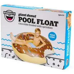 Big Mouth Toys Frosted Chocolate Donut 4 Foot Inflatable Pool Float