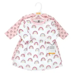 Hudson Baby Girl Cotton Dresses, Modern Rainbow