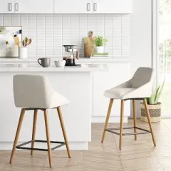 Timo Swivel Counter Height Barstool with Wood - Threshold&trade;