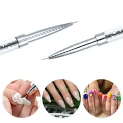 Unique Bargains Double-Headed Design Drawing Nail Art Liner Pen Black 1 Pc
