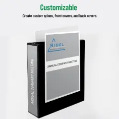 Office Essentials Economy View 3 Ring Binders, 3" Round Rings, 3.5" Spine, 460-Sheet Capacity, Black Binders (4-Pack of 03149)