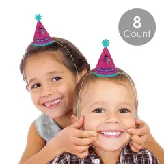 Big Dot of Happiness Tumble, Flip and Twirl - Gymnastics - Mini Cone Birthday Party or Gymnast Party Hats - Small Little Party Hats - Set of 8