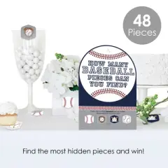 Big Dot of Happiness Batter Up - Baseball - Baby Shower or Birthday Party Scavenger Hunt - 1 Stand and 48 Game Pieces - Hide and Find Game