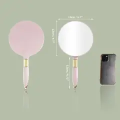 Unique Bargains Women's Hand Mirror with Handle Round 4.7" W x 9.5" L 1 Pc