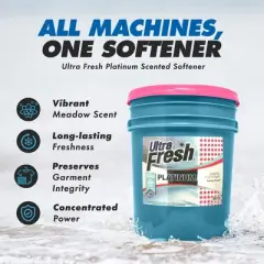 Ultra Fresh Platinum 5 Gallon Scented Fabric Softener Liquid with Pump for Easy Dispensing for Up to 640 Laundry Loads