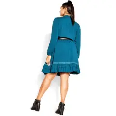 Women's Plus Size Precious Tie Dress - teal | CITY CHIC
