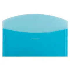 JAM Paper 4 1/4'' x 9 3/4'' 12pk Plastic Envelopes with Tuck Flap Closure - Blue: Filing Accessories, Storage, Letter Size