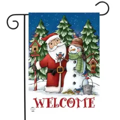 Briarwood Lane Christmas Garden Flag 12x18 For Outdoor Santa and Snowman For Christmas Garden Flag Flags For Outside