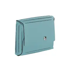 JAM Paper Italian Leather Business Card Holder Case with Angular Flap Teal Blue Sold Individually