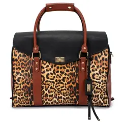 Badgley Mischka Travel Weekender Bag - Brown Leopard Print
