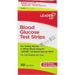 Leader LE1 Blood Glucose Test Strips, 50 Count