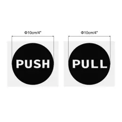 Unique Bargains PVC Self-Adhesive Waterproof Round Shop Push Pull Door Sign 4 Set