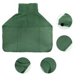 Unique Bargains Drawstring Dog Bathrobe Soft Fast-Drying Dog Towel M Green