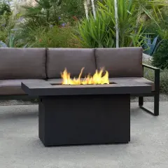 Ventura Rectangle Fire Pit with Natural Gas Kit Kodiak Brown - Real Flame