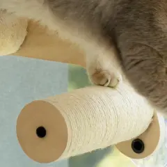 Mewoofun Pet Beds Cat Wall Shelves Wall Mounted Steinway Cat Step Double Cat Furniture Climbing Frame with Suction Cup, Brown, 14.96"*7.28"*4.72"