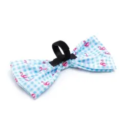 The Worthy Dog Gingham Flamingos Bow Tie Accessory