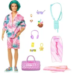 Travel Ken Doll with Beach Fashion, Barbie Extra Fly