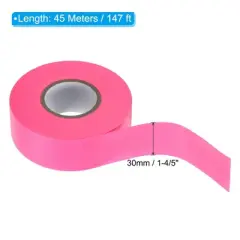 Unique Bargains PVC Non-Adhesive Flagging Tapes for Trail Outdoor 2 Pcs Pink 1-1/5" x 147 ft