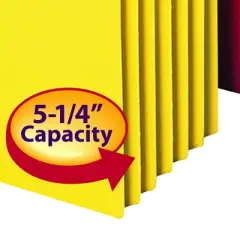 Smead File Pocket, Straight-Cut Tab, 5-1/4" Expansion, Letter Size, Assorted Colors, 5 per Pack (73836)