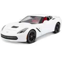 2014 Chevrolet Corvette Stingray C7 Z51 White 1/18 Diecast Model Car by Maisto