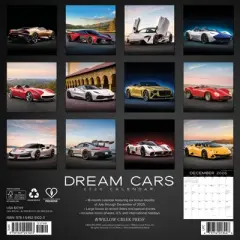 Willow Creek Press 2026 Dream Cars Wall Calendar