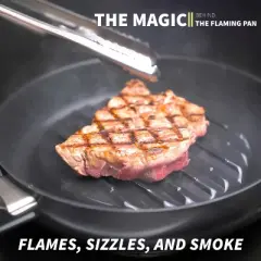 TECHEF Flaming Pan - Direct Flame Cooking Grill Pan with Lid