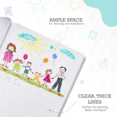 Manaloom Primary Journal Notebook Grades K-2 &ndash; 100 Sheets, 9.75" x 7.5" &ndash; Primary Ruled with Drawing Space