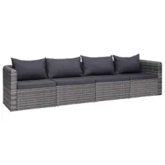 vidaXL Garden Sofa Set Set of 4 Grey
