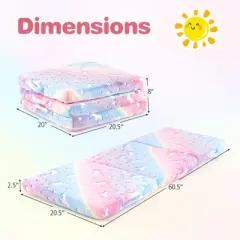 Infans Foldable Floor Mattress for Kids Glow in the Dark Toddler Nap Mat Tri-Folding