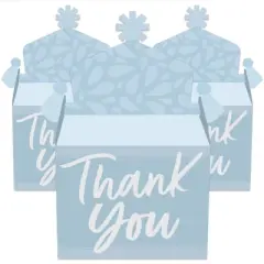 Big Dot of Happiness Dusty Blue Elegantly Simple - Treat Box Party Favors - Guest Party Favors Goodie Gable Boxes - Set of 12