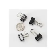 Officemate Binder Clips Small 3/4"Wide 3/8" Cap 12/BX Black/Silver 99020